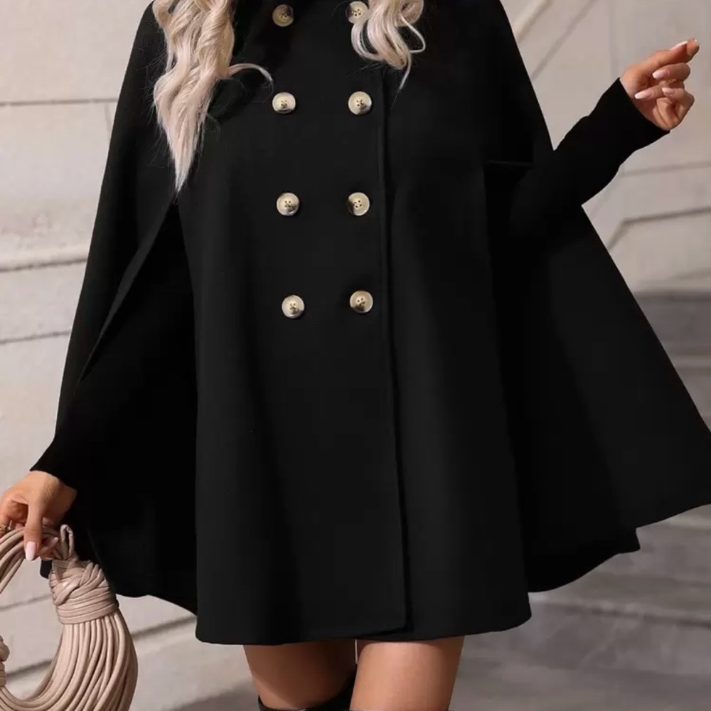 Elegant Black Cape Dress